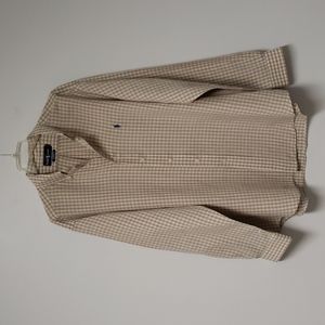 Ralph Lauren silk linen blend gingham button down‎ shirt size Extra Large